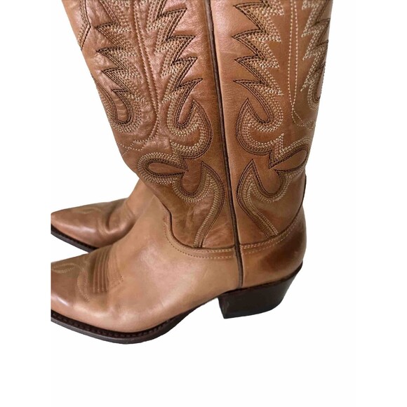 EUC Sendra Cowboy Boots Handmade Snowbut Ms Cognac Seam Stitched Leather Sz 6 - Picture 7 of 13